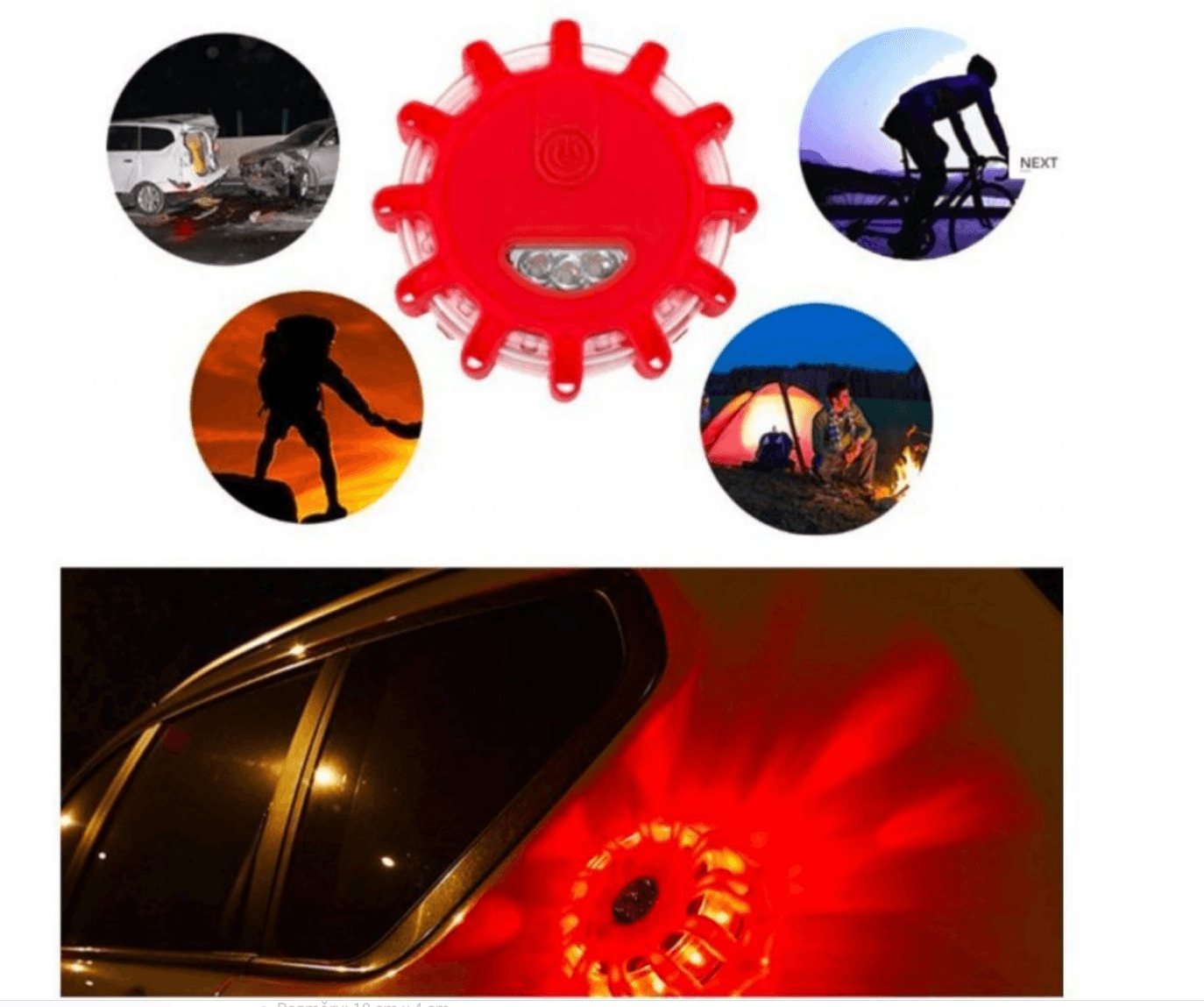 Výstražné světlo do auta 12+3 LED