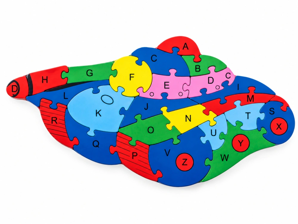 Vzdělávací dřevěné puzzle tank