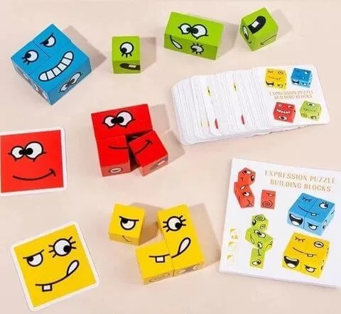 Puzzle stavební kostky Facematch