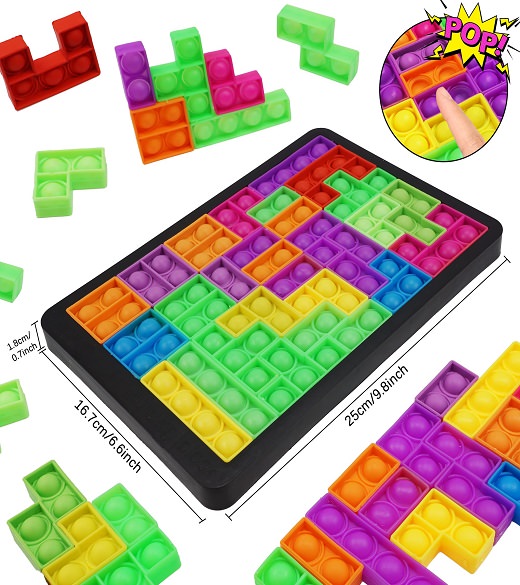 Desková hra Pop-it tetris praskání bublin