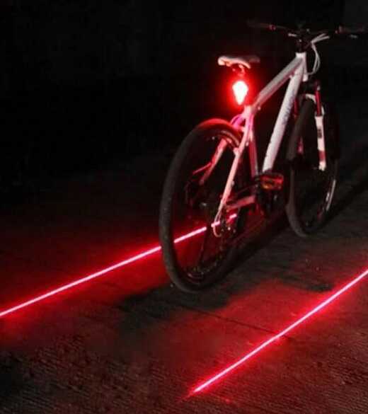 LED osvětlení na kolo s laserem