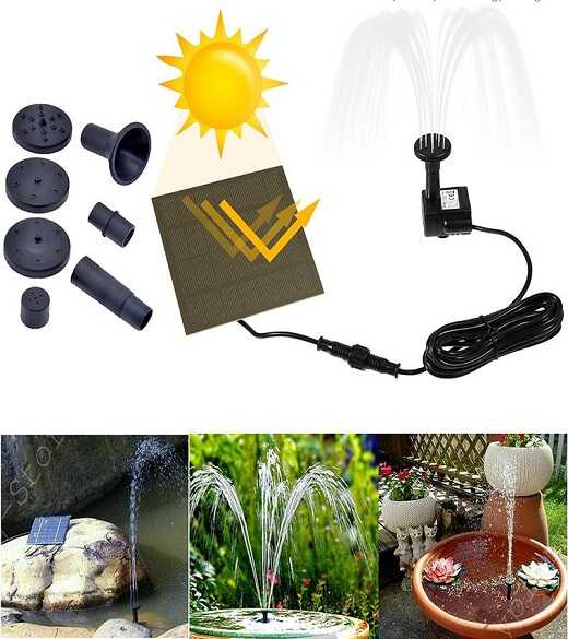 Zahradní solarni fontana s panelem