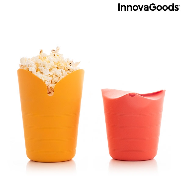 Silikonové skládací nádoby na popcorn Popbox InnovaGoods (2 Kusy)