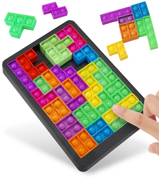 Desková hra Pop-it tetris praskání bublin