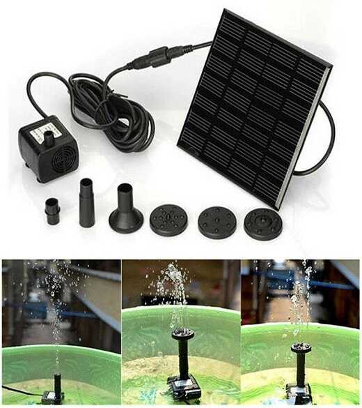 Zahradní solarni fontana s panelem