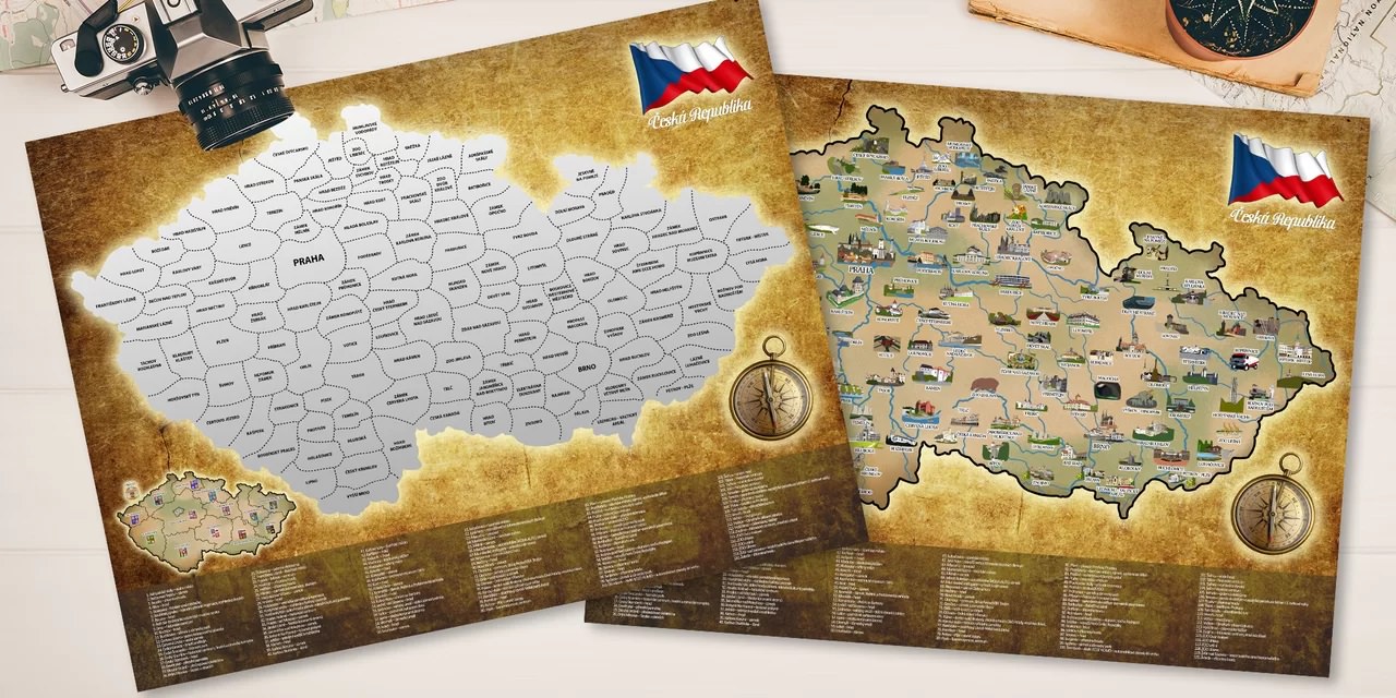 Stírací mapa České republiky