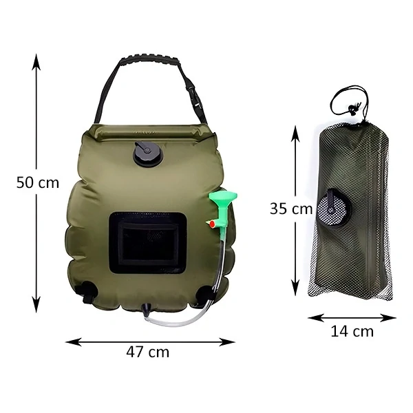 Solární kempingová sprcha s vestavěným teploměrem 20 l