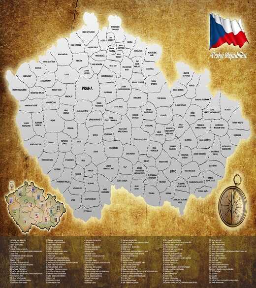 Stírací mapa České republiky