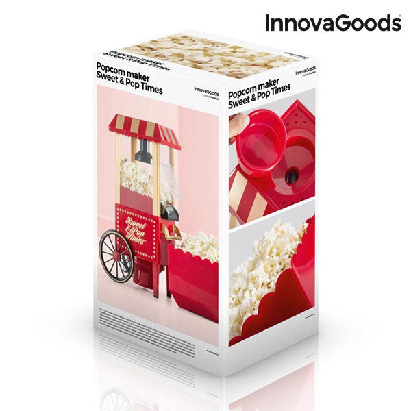 Popcornovač sweet & pop times InnovaGoods 1200W Červený