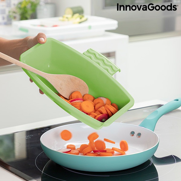 Rozkládací prkénko na krájení, s podnosem, nádobou a cedníkem 3 v 1 PractiCut InnovaGoods