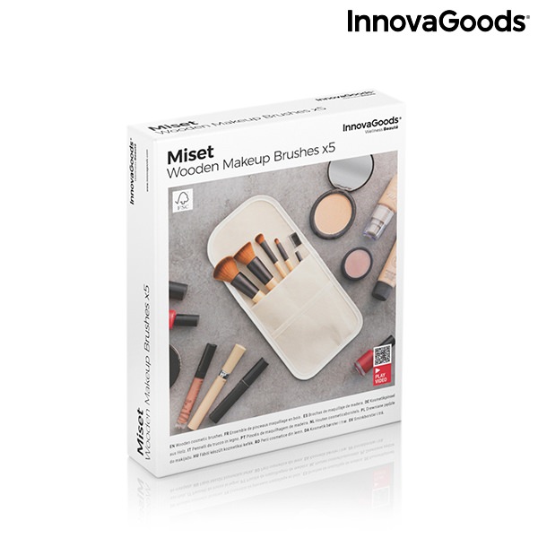 Sada dřevěných štětců na líčení s kufříkem Miset InnovaGoods 5 Kusů