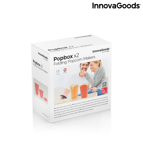 Silikonové skládací nádoby na popcorn Popbox InnovaGoods (2 Kusy)