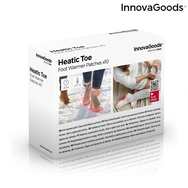 Hřejivé náplasti pro zahřívání nohou Heatic Toe InnovaGoods (10 Kusy)